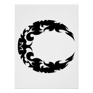 Bewitching Black Crescent Moon Silhouette Poster