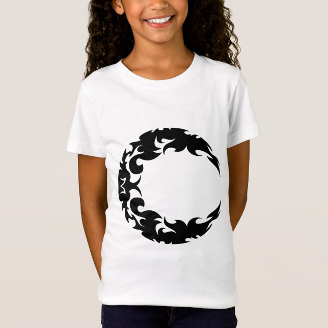 Bewitching Black Crescent Moon Silhouette T-Shirt (Front)