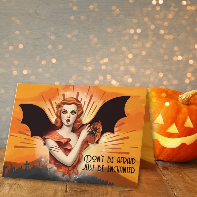 Bewitching Enchantment Retro Halloween Holiday Card (Creator Uploaded)