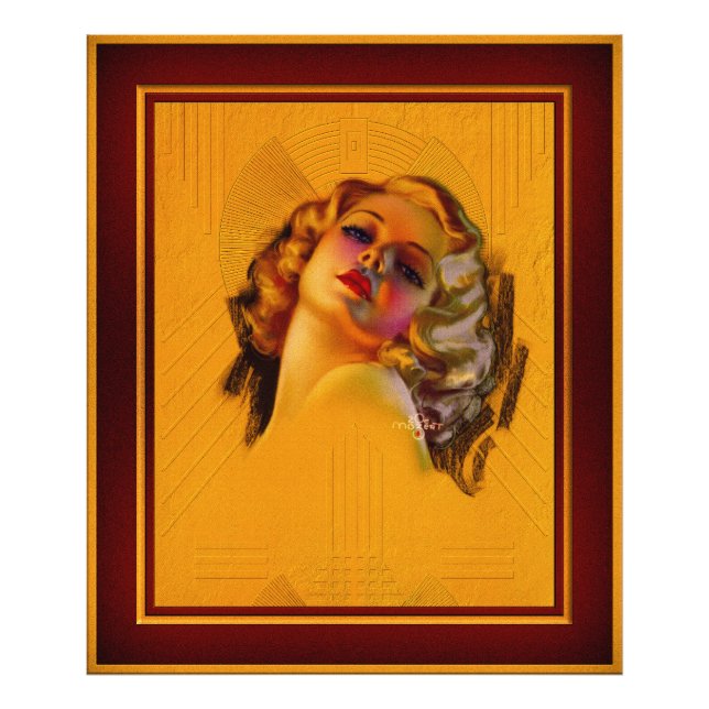 Bewitching Eyes Art Deco Portrait by Zoe Mozert Photo Print (Front)