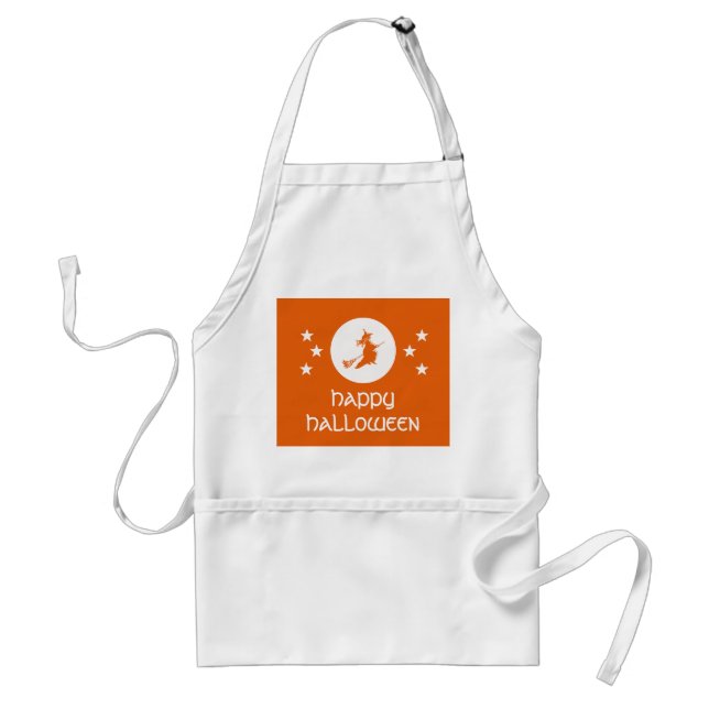 Bewitching Halloween Apron, Orange Standard Apron (Front)