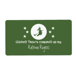 Bewitching Halloween Baking Labels, Green