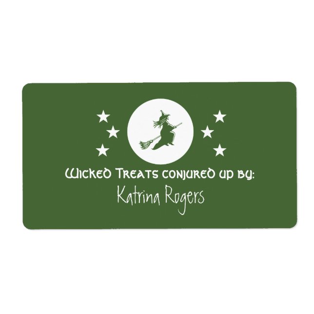 Bewitching Halloween Baking Labels, Green (Front)