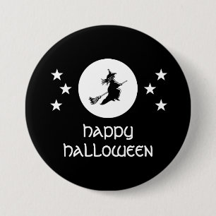 Bewitching Halloween Button, Black 7.5 Cm Round Badge
