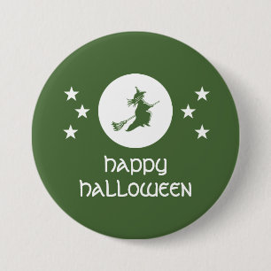Bewitching Halloween Button, Green 7.5 Cm Round Badge