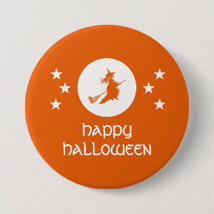 Bewitching Halloween Button, Orange 7.5 Cm Round Badge