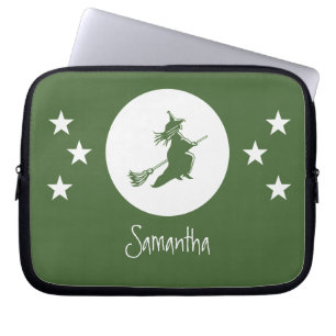 Bewitching Halloween Electronics Sleeve, Green Laptop Sleeve