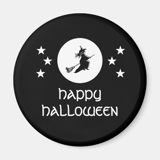 Bewitching Halloween Magnet, Black Magnet (Front)