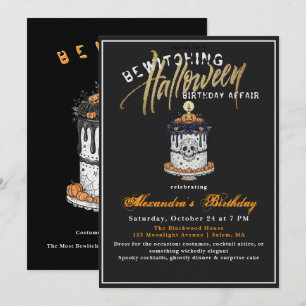 Bewitching Halloween Milestone Birthday Party Invitation