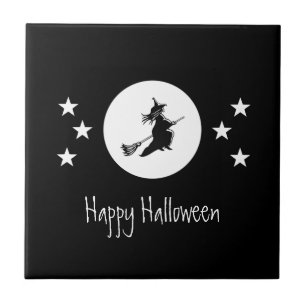 Bewitching Halloween Tile, Black Tile
