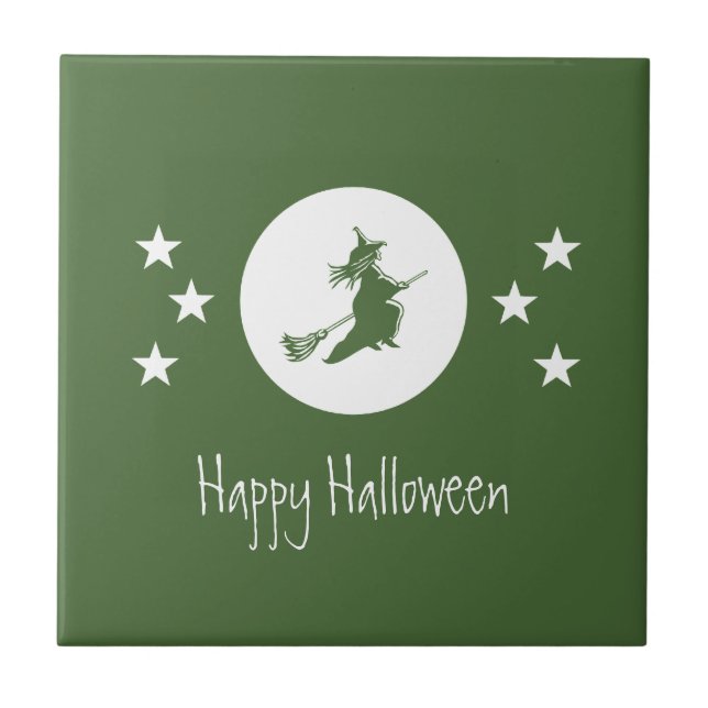 Bewitching Halloween Tile, Green Tile (Front)
