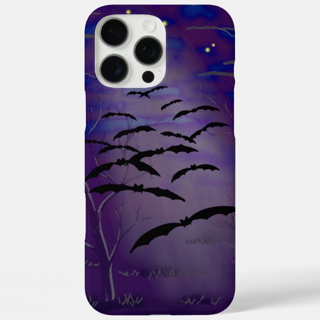 Bewitching Hour with Full Yellow Moon and Bats Case-Mate iPhone Case (Back)