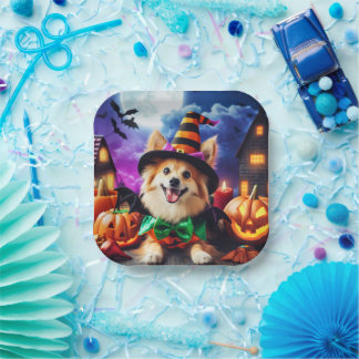 Bewitching Pup's Halloween Howl Paper Plate