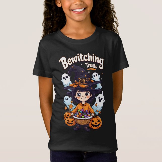 Bewitching Treats:A Sweet and Spooky Halloween T-Shirt (Front)