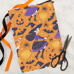 Bewitching Witches and Jack-o'-Lanterns Halloween Tissue Paper