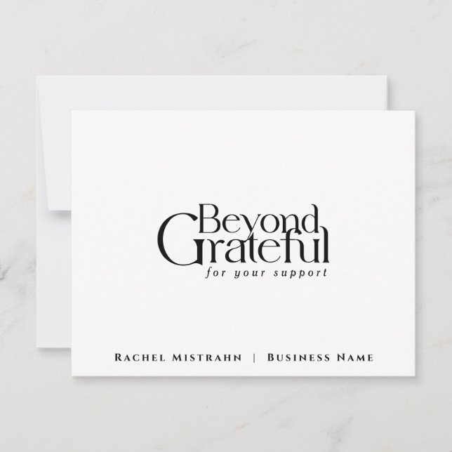 Beyond Grateful Modern Business Thank You Card (Front)
