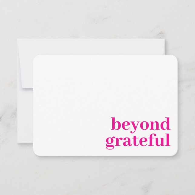 Beyond Grateful Thank You Modern Elegant Card (Front)
