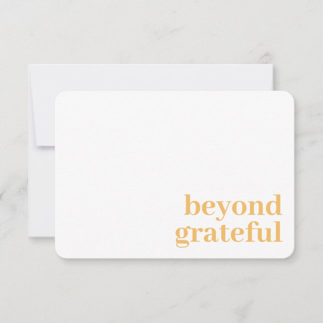 Beyond Grateful Thank You Modern Marigold Card (Front)