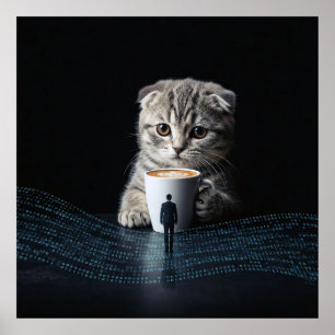 Beyond Ordinary: A Cat, Coffee and Code Poster
