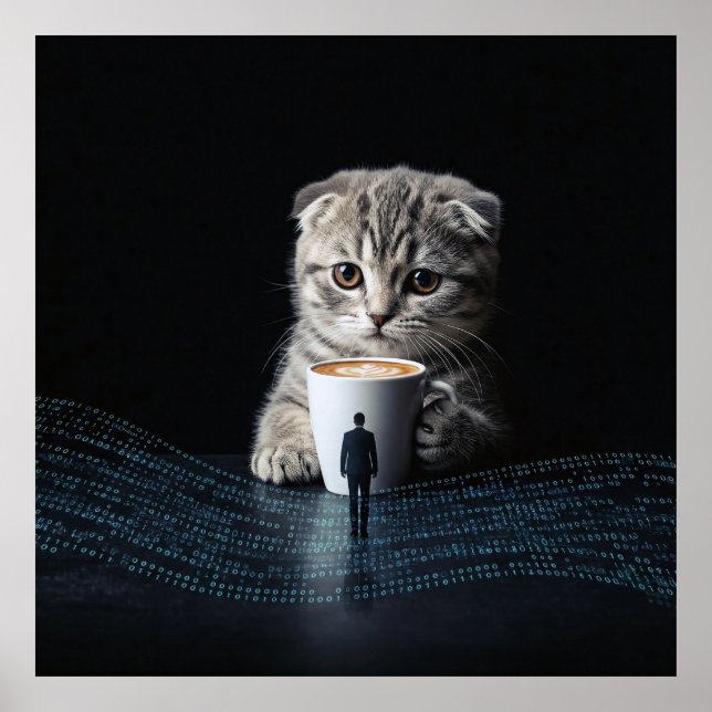 Beyond Ordinary: A Cat, Coffee and Code Poster (Front)