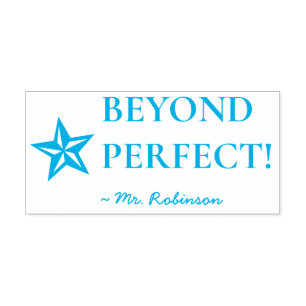 "BEYOND PERFECT!" Tutor Feedback Rubber Stamp