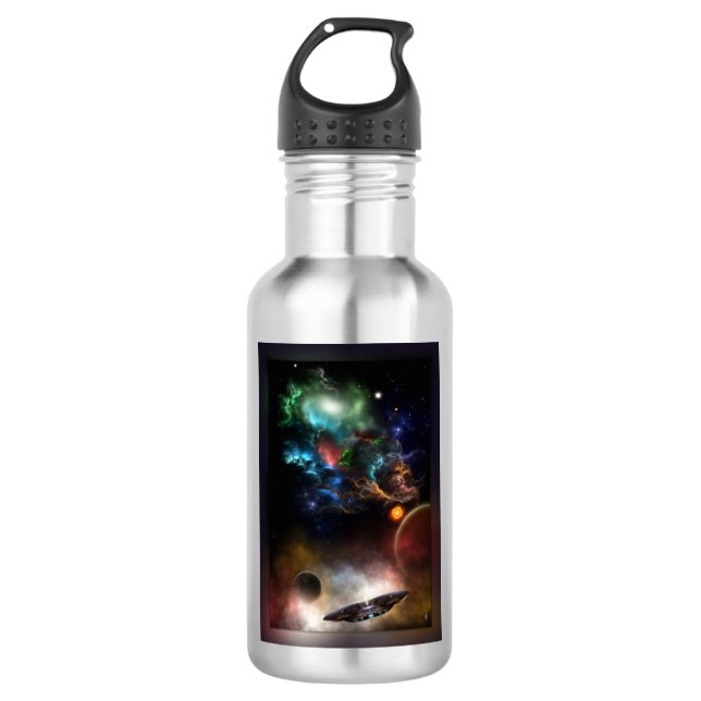 Beyond Space & Time Fractal Art II Spacescape 532 Ml Water Bottle (Front)
