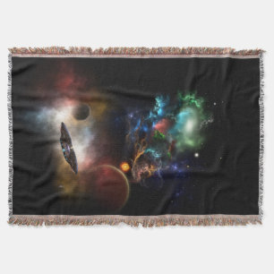 Beyond Space & Time Fractal Art II Spacescape Throw Blanket