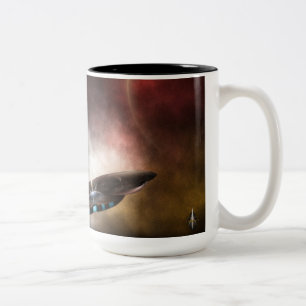 Beyond Space & Time Fractal Art Two-Tone Coffee Mug