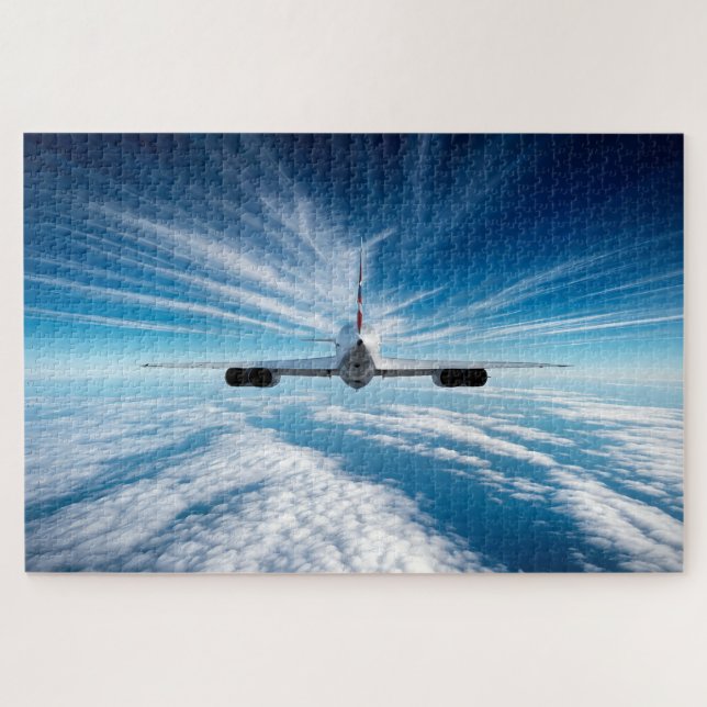 Beyond the Horizon: Concorde from Behind Difficult Jigsaw Puzzle (Horizontal)