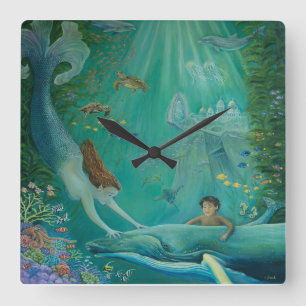 Beyond the Reef to Atlantis Square Wall Clock