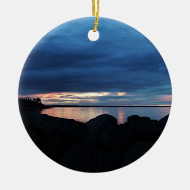 Beyond the Rocks Ceramic Tree Decoration (Front)