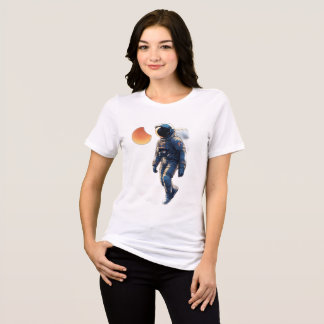 "Beyond the Stars: Astronaut Silhouette T-Shirt De Tri-Blend Shirt