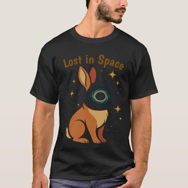 Beyond the Stars Bunny - Abstract Space Design T-Shirt (Front)