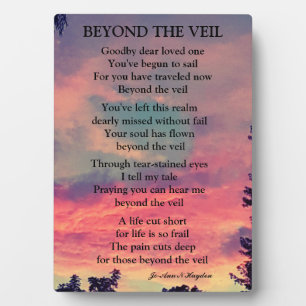 BEYOND THE VEIL POEM PLAQUE