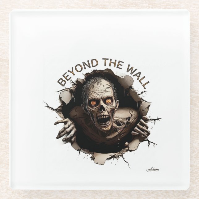 Beyond The Wall Zombie Long Sleeve Glass Coaster (Front)