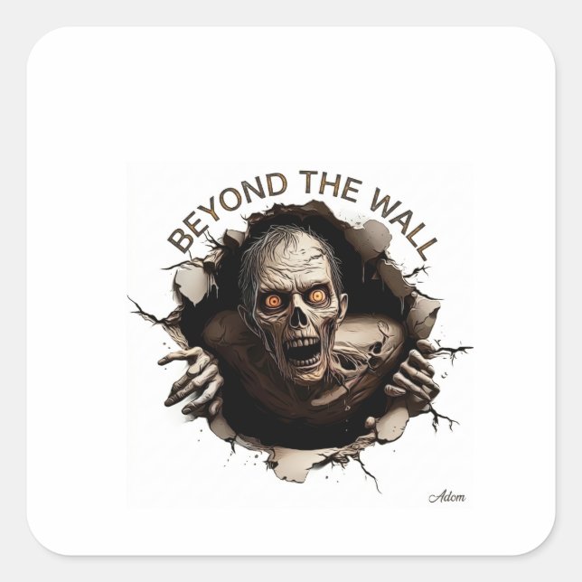 Beyond The Wall Zombie Long Sleeve Square Sticker (Front)
