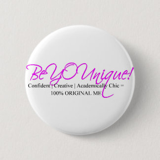 beyounique-signature-pink and black 6 cm round badge