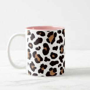 Bezaubernd Elegante Natürliche Leoparden Muster Two-Tone Coffee Mug