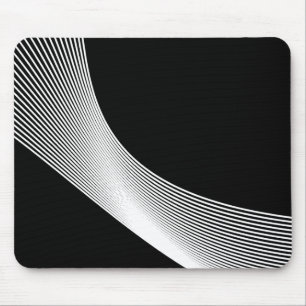 Bézier Curves - White on Black Mouse Pad