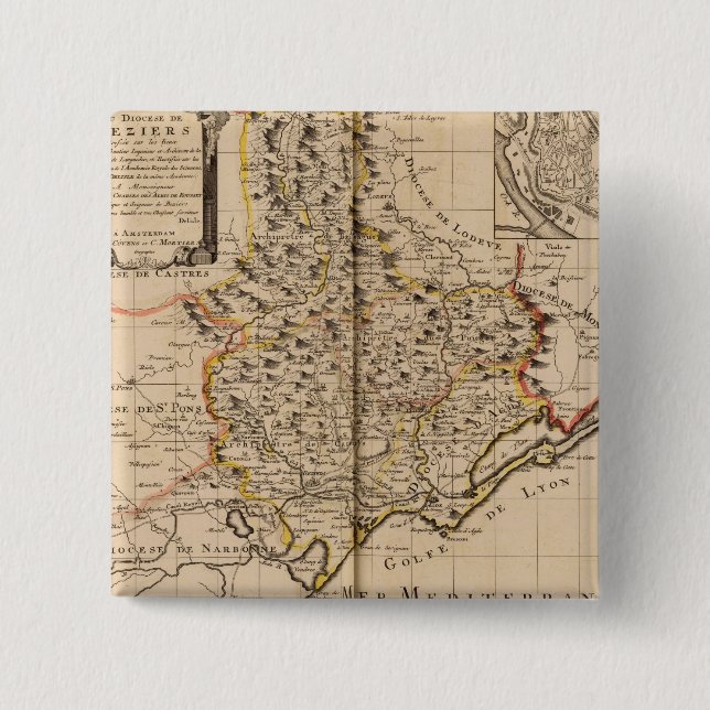 Beziers France 15 Cm Square Badge (Front)