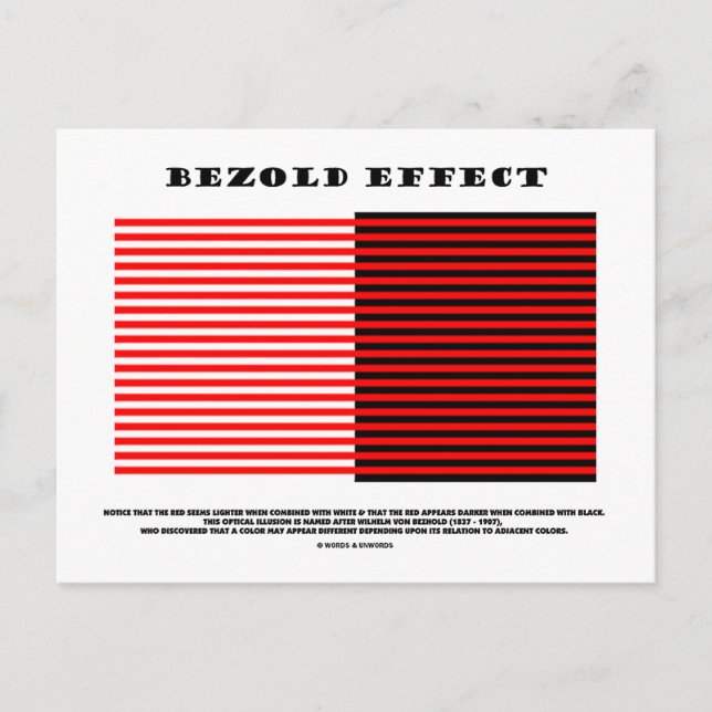 Bezold Effect (Optical Illusion) Postcard (Front)