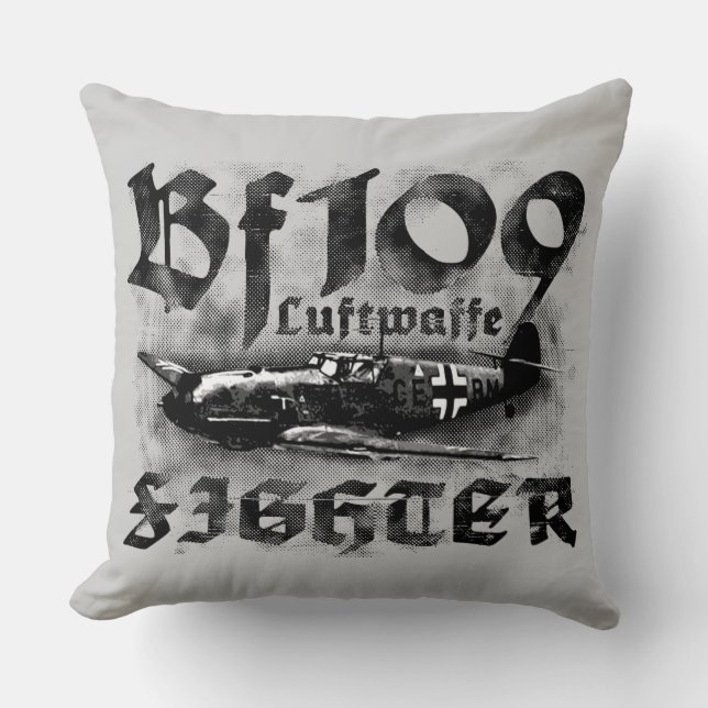 Bf 109 Grade A Cotton Throw Pillow 20x20 (Front)
