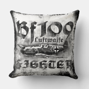 Bf 109 Grade A Cotton Throw Pillow 20x20