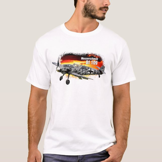 BF 109 Messerschmitt WW2 Fighter T-Shirt (Front)