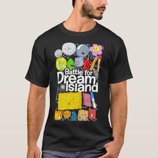 BFDI Poster Black Relaxed Fit T-Shirt (Front)