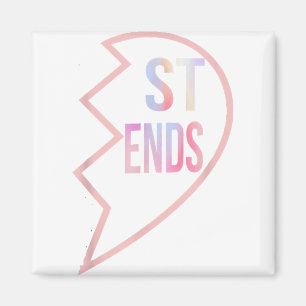 BFF 1 Heart in 2 Best Friends Matching 2nd Part  Magnet