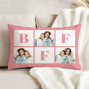 BFF 3 Photo Collage Best Friends Pink Decorative Cushion