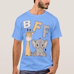 BFF Best Friend Forever baby elephant and giraffe T-Shirt