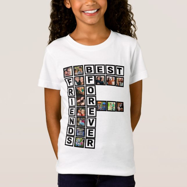 BFF Best Friends Forever 15 Photo Collage Template T-Shirt (Front)