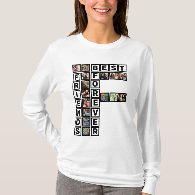 BFF Best Friends Forever 15 Photo Collage Template T-Shirt (Front)